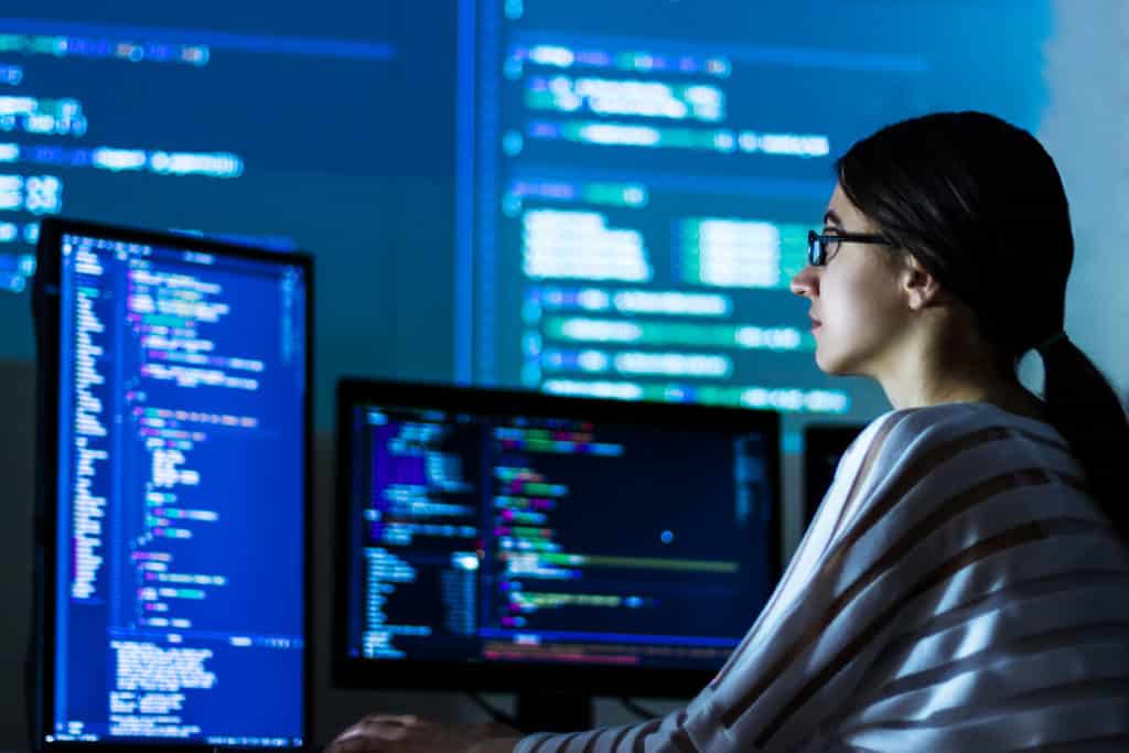 One analyst working through interactions on screen